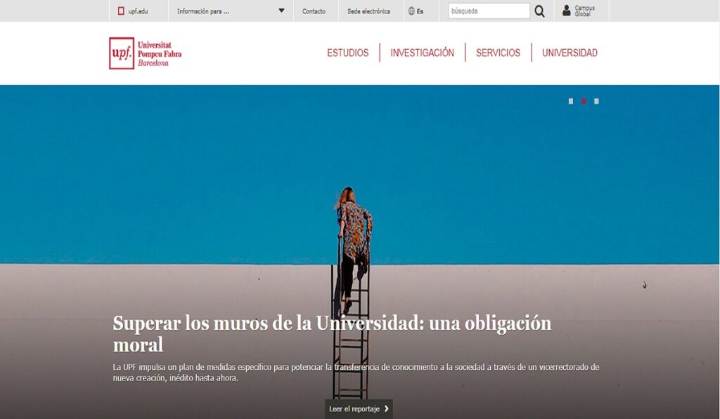 Sitio web de Universitat Pompeu Fabra