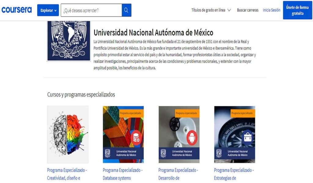 Cursos gratis homologados de la Universidad Nacional Autónoma de México