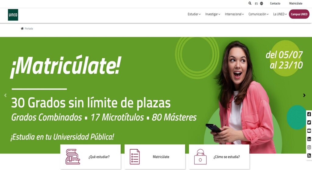 Mejores universidades online en España_UNED